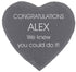 Congratulations Personalised Heart Shaped Gift Coaster